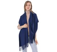 ACNCN Damen Kaschmir-Schal, Pashmina-Schal, 300 g, extra groß, Kaschmir, dicke Schals für den Winter, navy, 200cm*70cm
