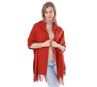 ACNCN Damen Kaschmir-Schal, Pashmina-Schal, 300 g, extra groß, Kaschmir, dicke Schals für den Winter, ziegelrot, 200cm*70cm