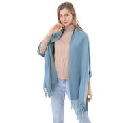 ACNCN Damen Kaschmir-Schal Pashmina Schal Wraps 300g Extra Groß Kaschmir Dicke Schals für den Winter, blau / grau, 200cm*70cm