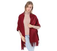 ACNCN Damen-Kaschmirschal Pashmina-Stola Wickel 300g Extra Großer Dicker Kaschmirschal für Winter, weinrot, 200cm*70cm