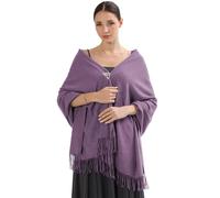 ACNCN Damen-Kaschmirschal Pashmina-Stola Wickel 300g extragroßer dicker Kaschmirschal für den Winter, Taro Violett, 200cm*70cm