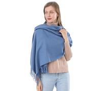 ACNCN Damen-Schal, Kaschmir, Pashmina, 300 g, extra groß, Kaschmir, dicke Schals für den Winter, denim-blau