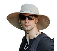 Acokac Übergroße XXL: Sonnenhut für Herren, LSF 50 + wasserdicht, breiter Rand, Boonie-Hut, Sonnenhut, Fischerhut für Safari, Wandern, Strand, Garten, Khaki