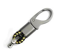 ACPURI Auto Geflochtenes Seil Zinklegierung Schlüsselanhänger Auto Schlüssel Aufhängung Verzierung Schmuck Business Geschenk für Männer Frauen (Schwarzes Gold)