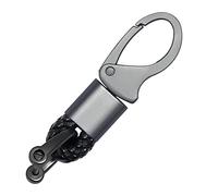 ACPURI Auto Geflochtenes Seil Zinklegierung Schlüsselanhänger Auto Schlüssel Aufhängung Verzierung Schmuck Business Geschenk für Männer Frauen (Schwarz)