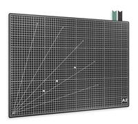 ACROPAQ Schneidematte - Selbstheilend, A2 (60 x 45 cm), 5 Schichten, Schutzmatte für Ihre Möbel, mit Gittern und Eckmarkierungen auf beiden Seiten, Schwarz - Bastelmatte, Schneidematte