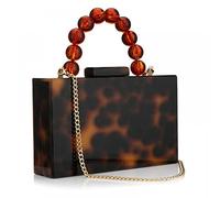 Acryl-Abend-Clutch, marmorierte Damen-Handtasche, Crossbody-Tasche mit Perlenkette, für formelle Hochzeiten, Abschlussbälle und Partys