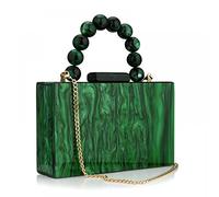 Acryl-Abend-Clutch, marmorierte Damen-Handtasche, Crossbody-Tasche mit Perlenkette, für formelle Hochzeiten, Abschlussbälle und Partys