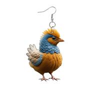 Acryl-Charm, niedliche Huhn-Henne-Ohrringe, baumelnder Schmuck für Frauen und Mädchen, lustige Partygeschenke Silberne Katzenohrringe (B, One Size)