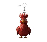 Acryl-Charm, niedliche Huhn-Henne-Ohrringe, baumelnder Schmuck für Frauen und Mädchen, lustige Partygeschenke Silberne Katzenohrringe (C, One Size)