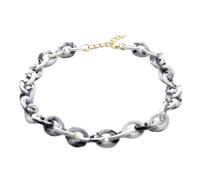 Acryl-Halskette - personalisierte vielseitige Acryl-Pulloverkette mit Leopardenmuster, mehrfarbige Halskette aus Harz, Pulloverkette, Accessoires im gleichen Stil für Männer und Frauen, Tintenwei