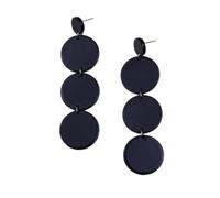 Tesselite Acryl-Ohrringe - Fluoreszierende Farbe dreiteilige Spleißscheiben-Ohrringe Retro einfache Persönlichkeit Acryl Damen Ohrringe für den Alltag,Schwarz,Einheitsgröße