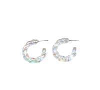 Acryl-Ohrringe - Illusion transparente Farbe Ohrringe Acryl-Ohrringe modische Persönlichkeit einfache C-förmige Kreis-Ohrringe Damen-Anhänger für den täglichen Gebrauch, Gedreht, Einheitsgröße