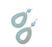 Acryl-Ohrringe - modische personalisierte Ohrringe im ethnischen Stil, geometrische Punkte, runde tropfenförmige Ohrringe, farbenfrohe Ohrringe im Urlaubsstil für Frauen, Blau, Einheitsgröße