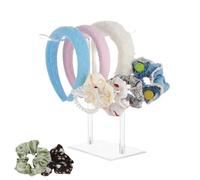 Acryl Stirnbandhalter, Armbandständer Transparentes, Ohrringhalter aus Metall, Schmuck-Organizer-Ständer, Halter Haarschmuck, Halskette Halter, Verkaufsständer für Mädchen-, Damen- und Kinderschmuck