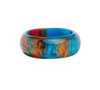 Acrylring Blaue Ringe Bands Ring Damen Stil Ring Chunky Bunte Wolken Regenbogen Mädchen Einfache Ringe Ringe Ringeinlage