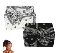 Acssart Stirnbänder, Acssart Bedrucktes Cross Yoga Stirnband, Criss Cross Head Wrap Haarband Gedrehtes Haarband, Breite Stirnbänder for Frauen(White+Black)