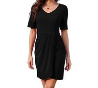 Actcat Damen V-Ausschnitt Rüschen Ärmel Bodycon Etui Wrap Rüschen Casual Cocktail Party Arbeitskleidung Swing Retro Party Cocktailkleid cocktailkleid Damen elegant Kleid