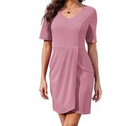 Actcat Damen V-Ausschnitt Rüschen Ärmel Bodycon Etui Wrap Rüschen Casual Cocktail Party Arbeitskleidung Swing Retro Party Cocktailkleid etuikleid Damen elegant Kleid Damen festlich