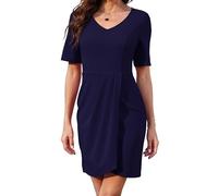 Actcat Damen V-Ausschnitt Rüschen Ärmel Bodycon Etui Wrap Rüschen Casual Cocktail Party Arbeitskleidung Swing Retro Party Cocktailkleid etuikleid Damen elegant Kleid festlich Damen