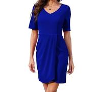 Actcat Damen V-Ausschnitt Rüschen Ärmel Bodycon Etui Wrap Rüschen Casual Cocktail Party Arbeitskleidung Swing Retro Party Cocktailkleid etuikleid Damen elegant Kleid festlich Damen