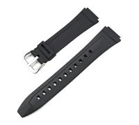ACTINPANT 1 Stück 18 mm Harzarmband for AW-80 AW-82 elektronische Uhren, Herren- und Damenarmband, schwarz, konvex, wasserdicht, Sportarmband-Zubehör(Black Silver)