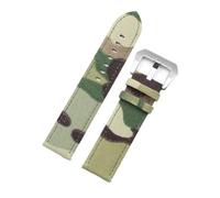 ACTINPANT 1 Stück Canvas-Uhrenarmband 20 mm 22 Camouflage-Uhrenarmband for Herren(Light Green S Buckle,20mm)