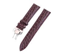 ACTINPANT 1 Stück Echtleder-Uhrenarmband 12 mm, 13, 14, 16, 17, 18, 20, 21, 22, mit Faltschließe, Rindslederarmband for Damen und Herren(Brown,19mm)