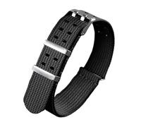 ACTINPANT 1 Stück Geripptes Uhrenarmband 20 mm 22 Zubehör Geflochtenes Sportarmband mit Zwei Löchern Armband for Damen und Herren(Black,20mm)