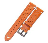 ACTINPANT 1 Stück handgefertigtes Uhrenarmband, 18, 20, 22, 24 mm, aus geöltem, gewachstem Echtleder, for Damen und Herren, in 4 Farben, atmungsaktiv(Yellow Black Clasp,18mm)