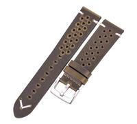 ACTINPANT 1 Stück Retro-Uhrenarmband, handgefertigt, geölt und gewachst, echtes Leder, 18 mm, 20, 22, 24, Herrenarmband, Schwarz, Braun, Gelb, Grün(Dark Green Silver,22mm)