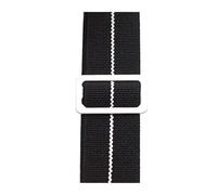 ACTINPANT 1 Stück Uhrenarmband 18 mm 20 22 Armband Schwarz Silber Gold Schnalle Textilarmband(Black-White Line,20mm Gold Buckle)