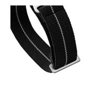 ACTINPANT 1 Stück Uhrenarmband 18 mm 20 22 Armband Schwarz Silber Gold Schnalle Textilarmband(Black-Gray Line,20mm Gold Buckle)