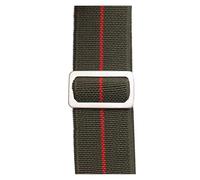 ACTINPANT 1 Stück Uhrenarmband 18 mm 20 22 Armband Schwarz Silber Gold Schnalle Textilarmband(Green-Red Line,20mm Silver Buckle)