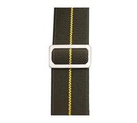 ACTINPANT 1 Stück Uhrenarmband 18 mm 20 22 Armband Schwarz Silber Gold Schnalle Textilarmband(Green-Yellow Line,20mm Gold Buckle)
