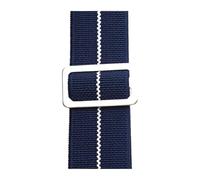 ACTINPANT 1 Stück Uhrenarmband 18 mm 20 22 Armband Schwarz Silber Gold Schnalle Textilarmband(Navy-White Line,22mm Gold Buckle)