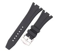 ACTINPANT 1 Stück Uhrenarmband 27 mm, blau-schwarz, wasserdicht, weich, Zubehör for Herrenuhren(Black)