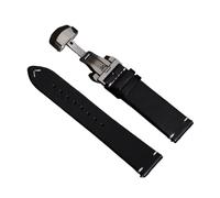 ACTINPANT 1 Stück Uhrenarmband aus echtem, geöltem Leder mit Faltschließe, 18/19/21/20/22/24 mm, passend for GT4/GT3 (genähtes Armband)(Black,21mm)