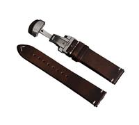 ACTINPANT 1 Stück Uhrenarmband aus echtem, geöltem Leder mit Faltschließe, 18/19/21/20/22/24 mm, passend for GT4/GT3 (genähtes Armband)(Dark Brown,24mm)