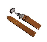 ACTINPANT 1 Stück Uhrenarmband aus echtem, geöltem Leder mit Faltschließe, 18/19/21/20/22/24 mm, passend for GT4/GT3 (genähtes Armband)(Yellow Brown,20mm)