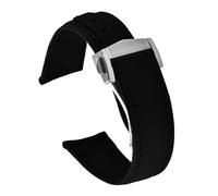 ACTINPANT 1 Stück Uhrenarmband for Gürtel 20 mm 22 Leder Canvas wasserdicht Universalarmband Herren(All Black-Silver,20mm)