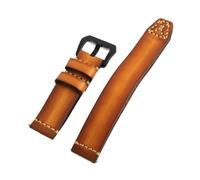 ACTINPANT 1 Stück Vintage-Uhrenarmband aus echtem Leder, 18 mm, 20, 22, 24, 26, Herren-Uhrenarmband Rindsleder, doppellagig, handgefertigt(Black Buckle,26mm)