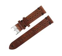 ACTINPANT 1 Stück Vintage-Uhrenarmband aus echtem Leder, 18 mm, 20, 22, 24, handgefertigt, braun, Ersatzarmband(Red Brown bk-Wire,22mm)
