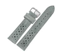 ACTINPANT 1 Stück Vintage-Wildlederarmband for 18 mm, 19, 20, 21, 22 und 24 Uhrenarmbänder, porös, atmungsaktiv, mit Schnellverschluss(Gray,24mm)