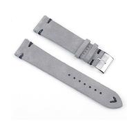 ACTINPANT 1 Stück Wildlederarmband for Uhren, Vintage-Armband, handgefertigt, mit Nahtverschluss, 22 mm/24 mm(Gray-Black Wire,22mm)