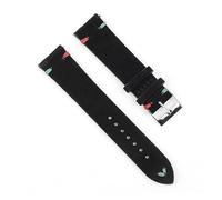 ACTINPANT 1 Stück Wildlederarmband for Uhren, Vintage-Armband, handgefertigt, mit Nahtverschluss, 22 mm/24 mm(Black-red Green Wire,18mm)