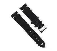 ACTINPANT 1 Stück Wildlederarmband for Uhren, Vintage-Armband, handgefertigt, mit Nahtverschluss, 22 mm/24 mm(Black-White Wire,18mm)