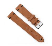 ACTINPANT 1 Stück Wildlederarmband for Uhren, Vintage-Armband, handgefertigt, mit Nahtverschluss, 22 mm/24 mm(Brown-Black Wire,24mm)