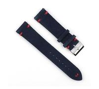 ACTINPANT 1 Stück Wildlederarmband for Uhren, Vintage-Armband, handgefertigt, mit Nahtverschluss, 22 mm/24 mm(Darkblue-red Wire,20mm)