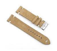 ACTINPANT 1 Stück Wildlederarmband for Uhren, Vintage-Armband, handgefertigt, mit Nahtverschluss, 22 mm/24 mm(Khaki-White Wire,18mm)